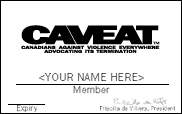[IMAGE - A Blank CAVEAT Membership Card]
